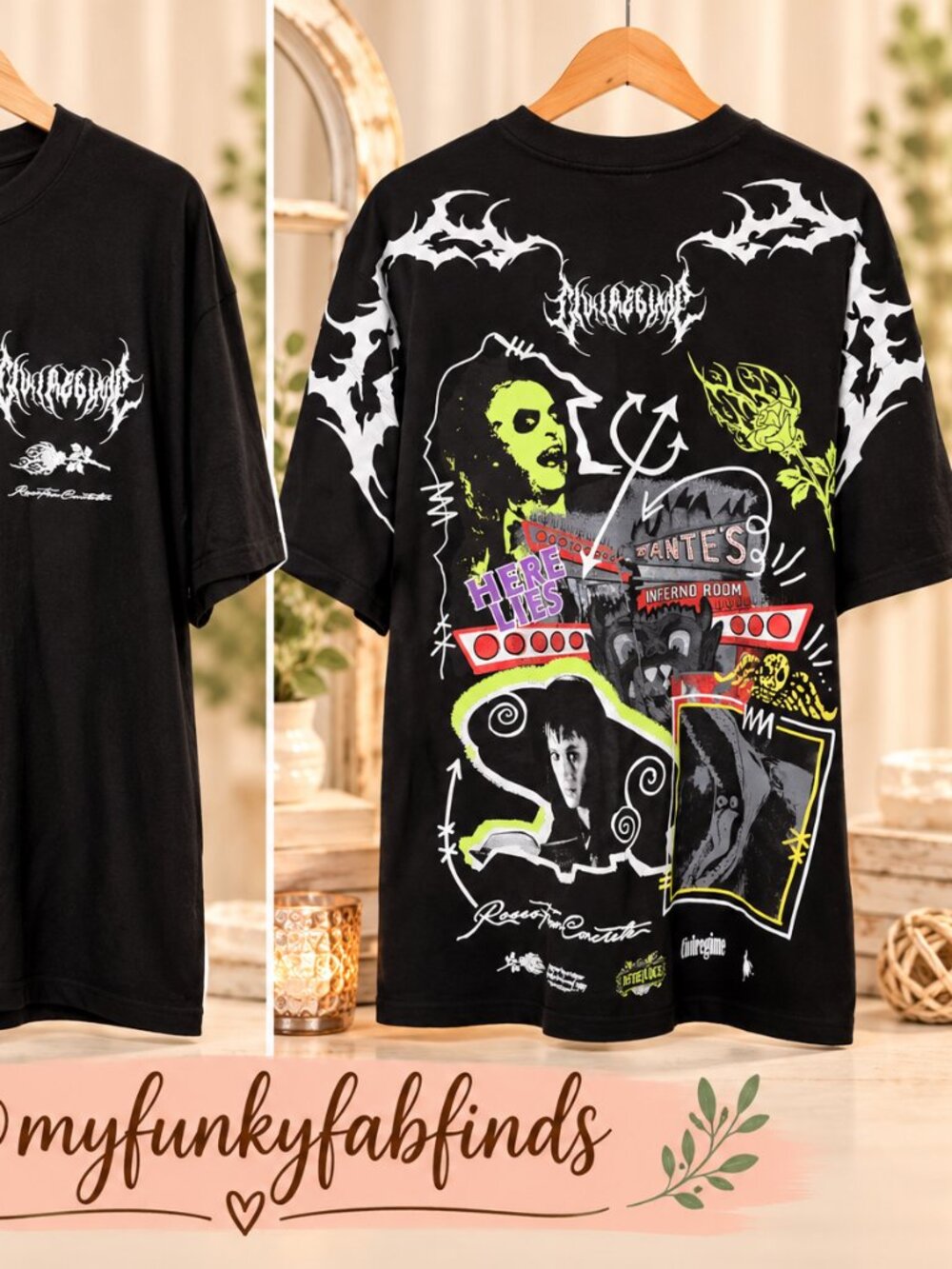 Civil Regime x Beetlejuice Collaboration Oversized Graphic Tee Black Men’s S NWT